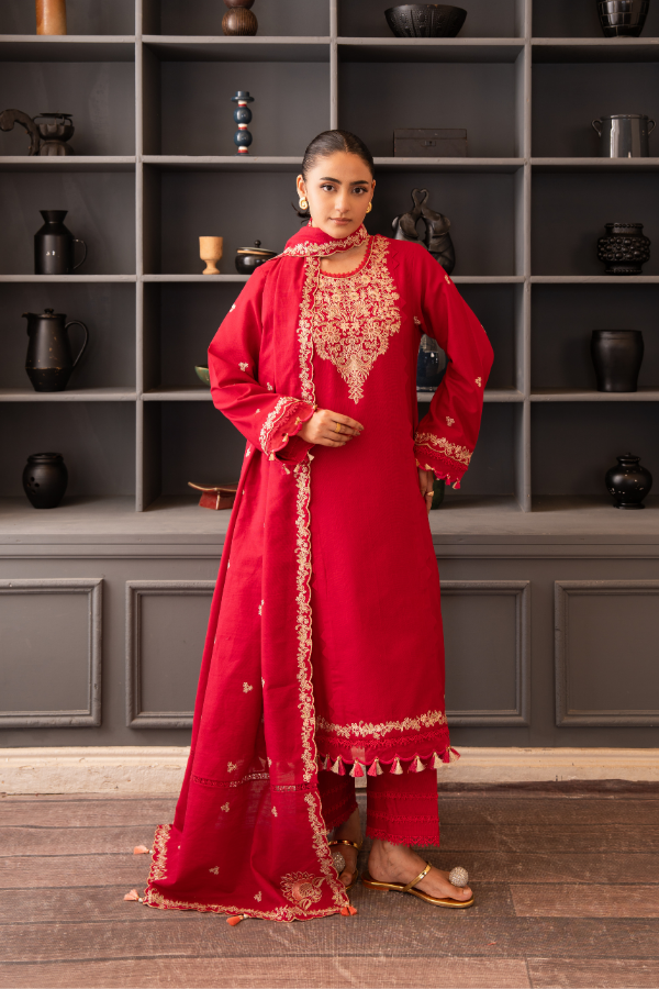 3 Piece - Embroidered Khaddar - V7 - 06