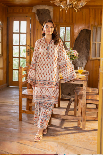 2 Piece - Printed Khaddar Suit - MSV1-02