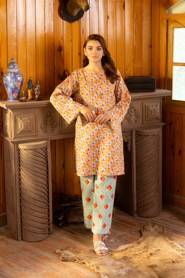 2 Piece - Printed Khaddar Suit - MSV1-03