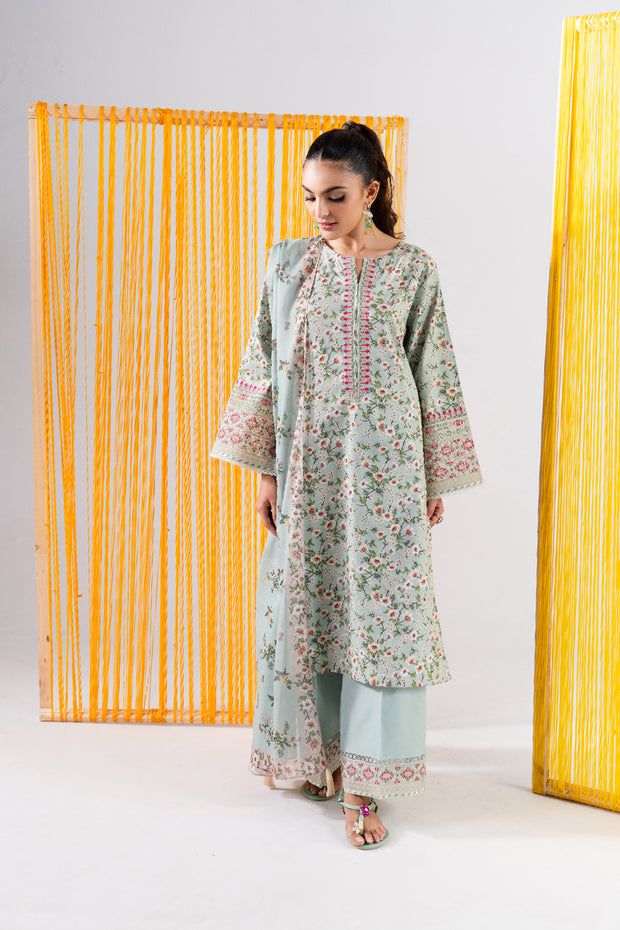 3 Piece - Printed & Embroidered Lawn Suit - MLD2-06